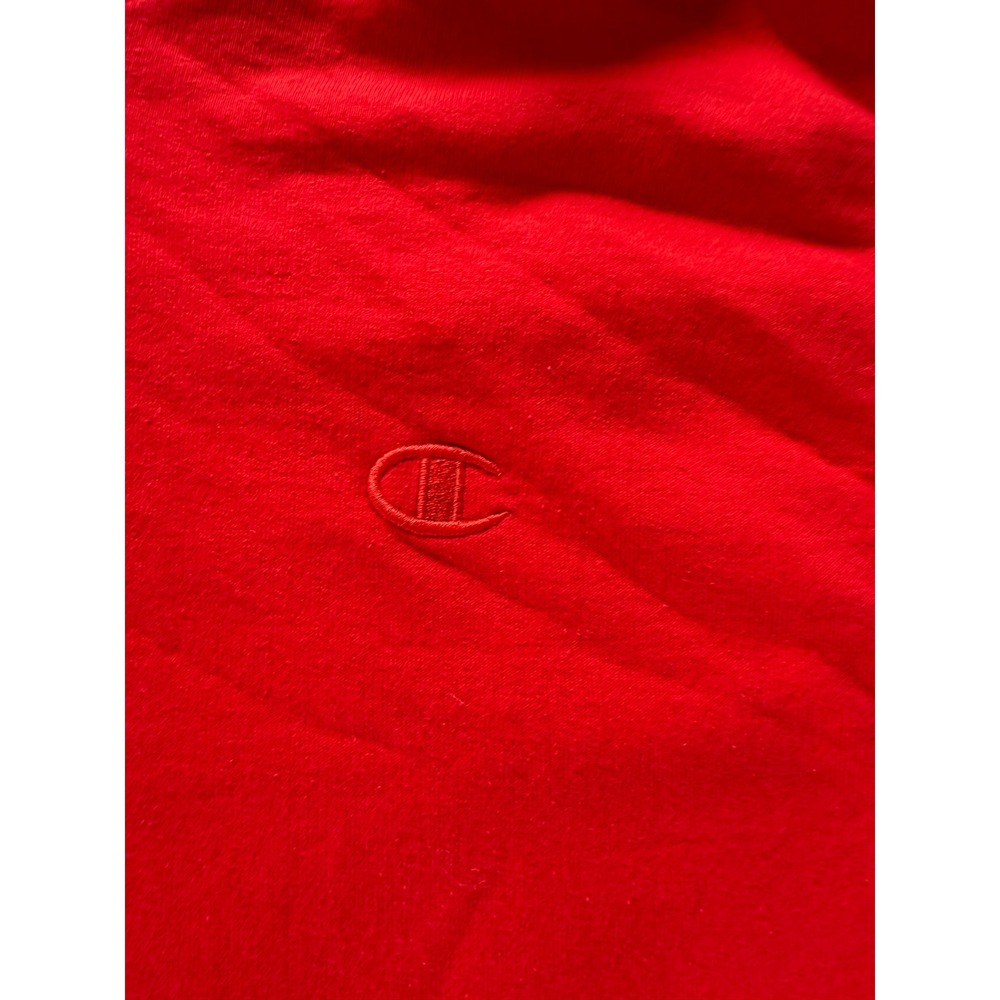 Cozy Everyday Athleisure Champion Hoodie Mens Lg Red Sweatshirt Embroidered Logo - Picture 2 of 6